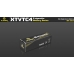 Аккумуляторы Xtar XTVTC4 в картонной упаковке на темном фоне 