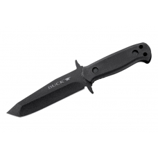 Тактический нож с фиксированным клинком черного цвета и крепкой рукоятью Buck Intrepid L