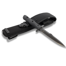 Тактический нож с полуторной заточкой и черным покрытием