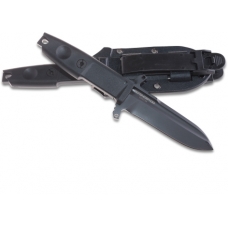 Тактический нож с черным покрытием и двумя гардами