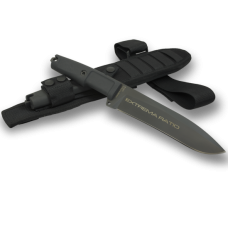 Классический нож Extrema Ratio Dobermann IV Tactical в тактическом исполнении с черным клинком и рукоятью с ножнами в комплекте