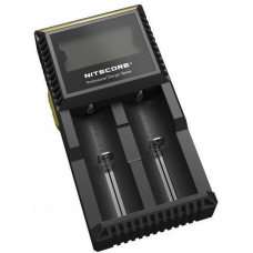 Зарядное устройство Nitecore D2 для различного типа аккумуляторов в черном пластиковом корпусе